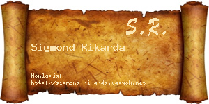 Sigmond Rikarda névjegykártya